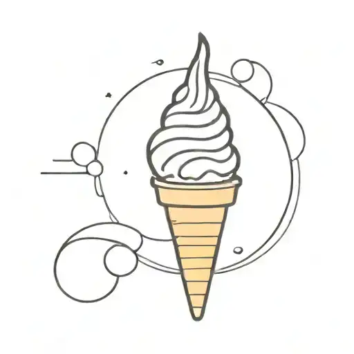 melting ice cream cone tattoo design idea