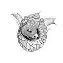 Create a captivating tattoo featuring a pangolin playing the piano tattoo design idea