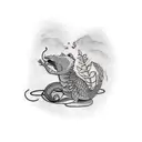 Create a captivating tattoo featuring a pangolin playing the piano tattoo design idea