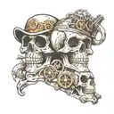 steampunk skulls tattoo design idea