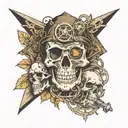 steampunk skulls tattoo design idea