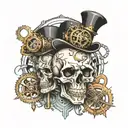 steampunk skulls tattoo design idea