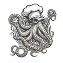 An octopus chef tattoo design idea