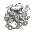 An octopus chef tattoo design idea