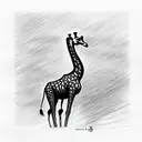 giraffe in full growth tattoo design idea
