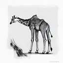 giraffe in full growth tattoo design idea