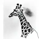 giraffe in full growth tattoo design idea