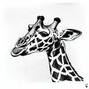 giraffe in full growth tattoo design idea
