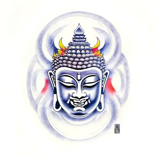 half buddha half uni demon in one tattoo tattoo design idea