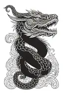 feathered serpent tattoo design idea