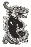 feathered serpent tattoo design idea