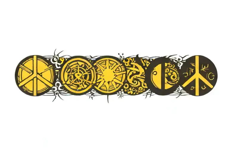 love, sun shine, peace tattoo design idea