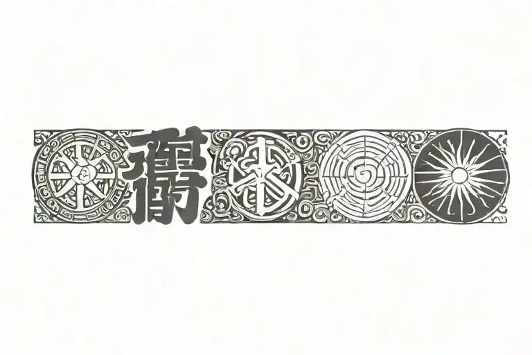 love, sun shine, peace tattoo design idea