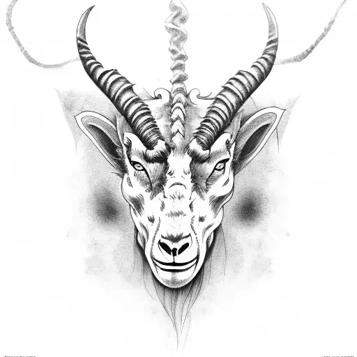 demon goat tattoo design idea