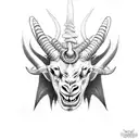 demon goat tattoo design idea