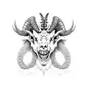 demon goat tattoo design idea