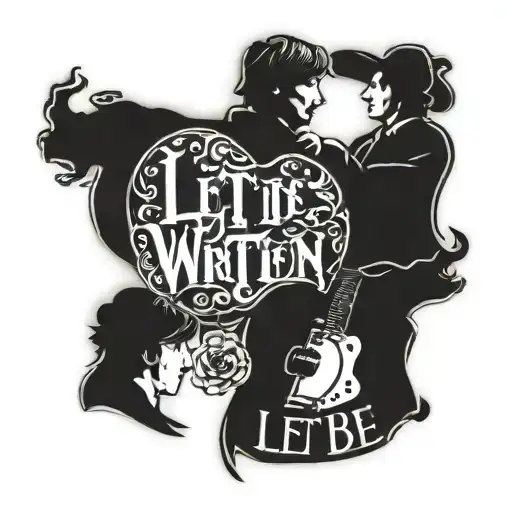 let it be written with Beatles silhoutte tattoo design idea