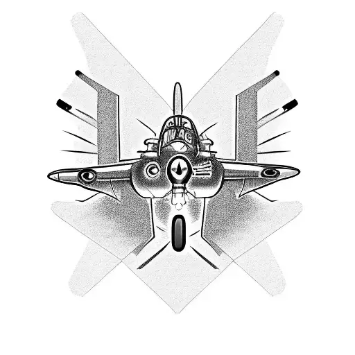 Curtiss P-40 Warhawk airplane with 2020 plate tattoo design idea