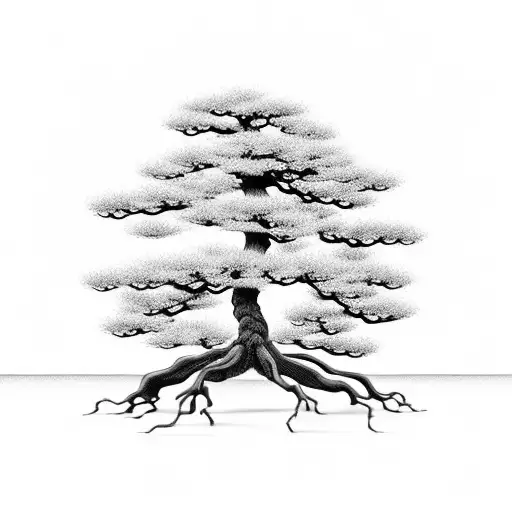 bonsai tree tattoo design idea