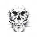 skull  bandana covering  face with motorcycle speedometer, gears, pistons tattoo design idea