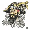 one piece charachter Blackbeard  tattoo design idea