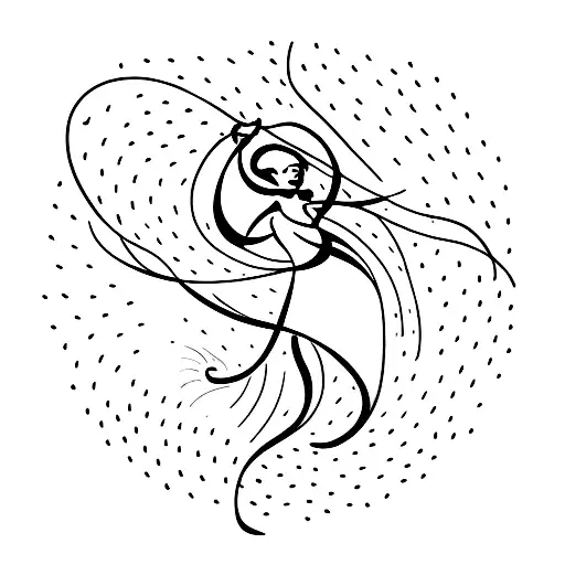 A graceful dancer expressing joy and passion through movement tattoo design idea