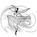 A graceful dancer expressing joy and passion through movement tattoo design idea