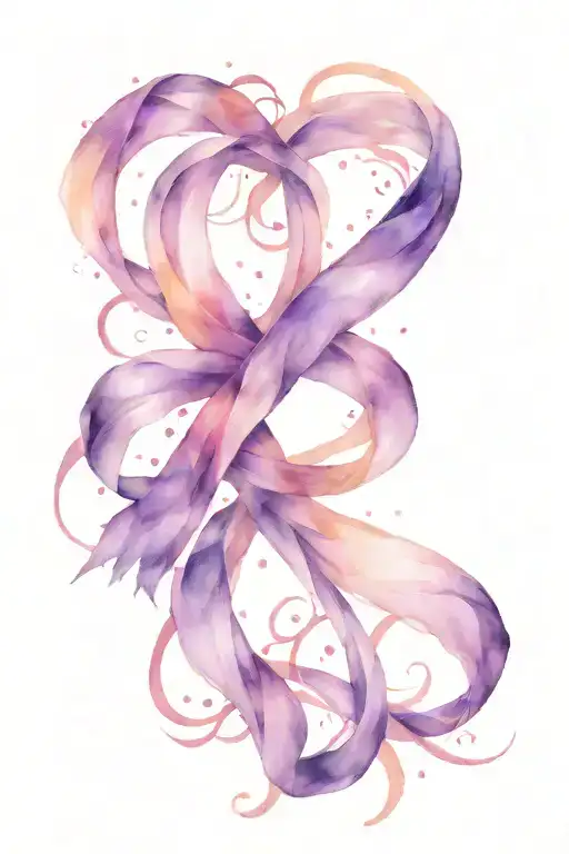 purple awareness ribbon wrapped loosely tattoo design idea