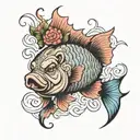 Fish-Pig tattoo design idea