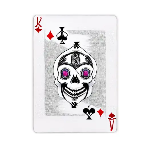 Naughty playing cards with skull motifs tattoo design idea