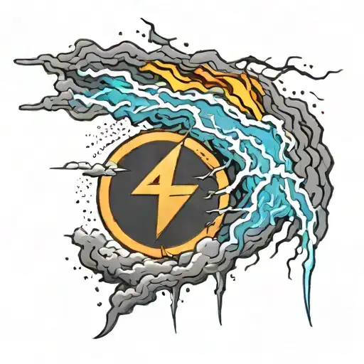 thunder and lightning tattoo design idea