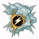 thunder and lightning tattoo design idea