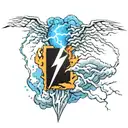 thunder and lightning tattoo design idea