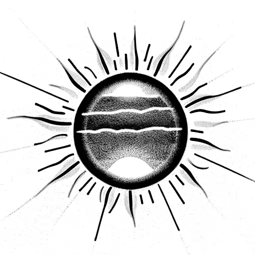 blue sky wedding ring with a sun tattoo design idea