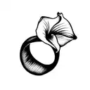 a tiny ring of calla lilies tattoo design idea