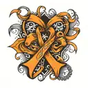 leukemia ribbon tattoo design idea