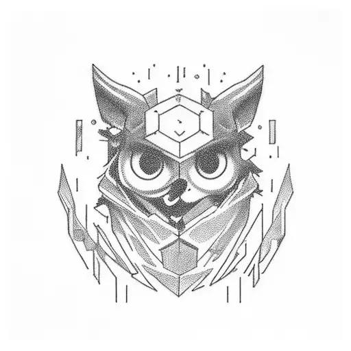 Teenage boy, short, black hair with blue highlights, dark eyes, introverted, likes computer, has mental health issues af tattoo design idea