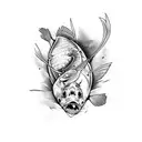 only dead fish go with the flow tattoo design idea