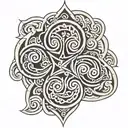 normal triskel suround with christian and maori design  tattoo design idea