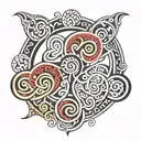 normal triskel suround with christian and maori design  tattoo design idea