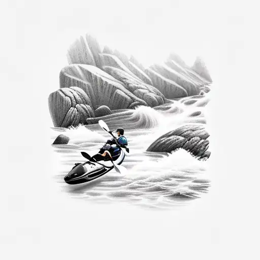 whitewater kayaking  tattoo design idea