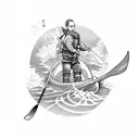 whitewater kayaking  tattoo design idea