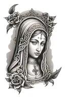 Our Lady of Fatima with phrase tattoo design idea