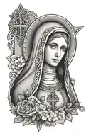Our Lady of Fatima with phrase tattoo design idea