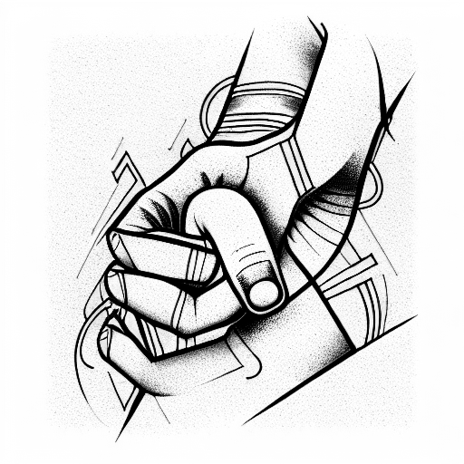 Cybernetics hand tattoo design idea