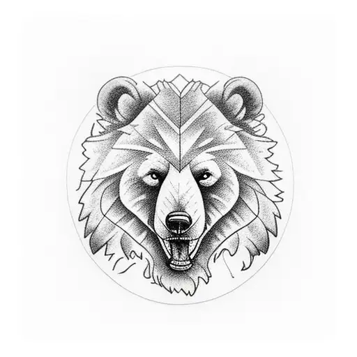 urso pardo bar, cerveja, churrasco  tattoo design idea