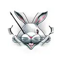playboy bunny getting its head cut off tattoo design idea