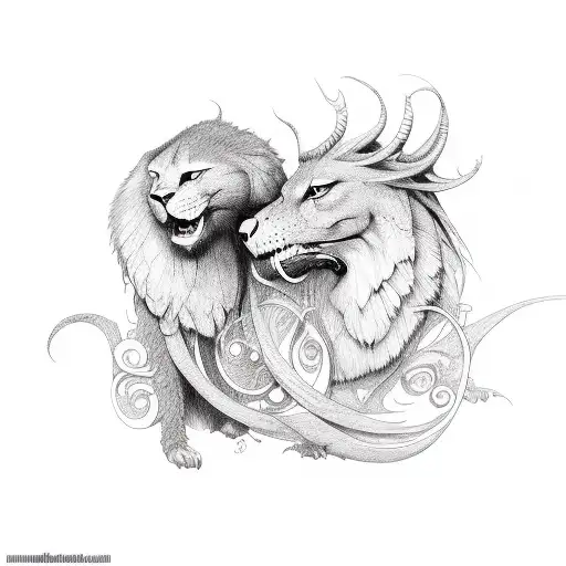 Sketch "Soulmates" Tattoo Idea BlackInk AI