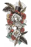 forever 21 with birds and feathers tattoo design idea