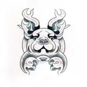 Fu dog, full arms, Oni tattoo design idea